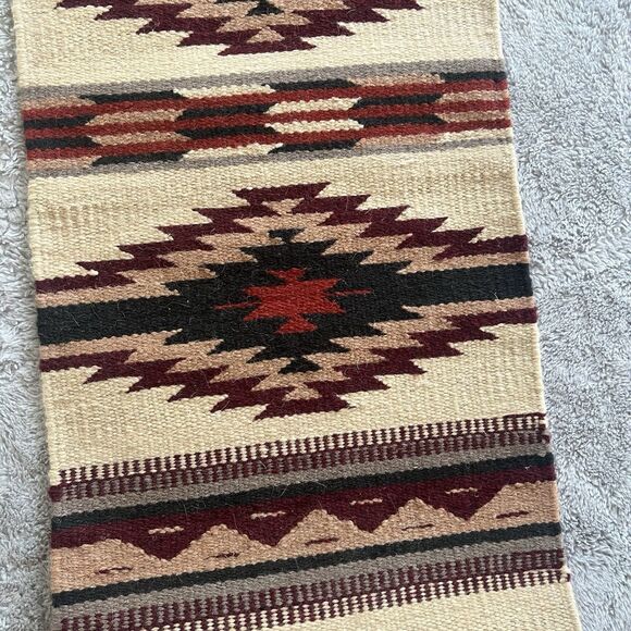 El Paso Saddle Blanket Co. Maya Modern Wool Table Runner Southwest  78.5”X15” - Picture 4 of 10